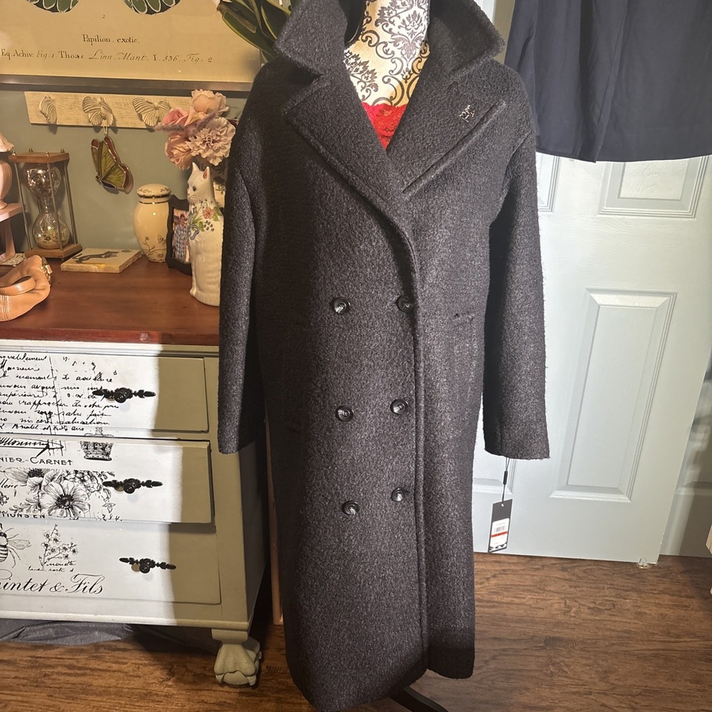 Karl Lagerfeld Paris NWT Wool Blend Pea Coat Sz XS Fits Bigger.